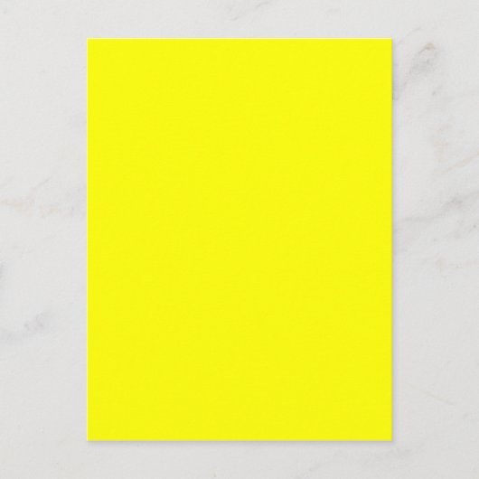 Carte Postale Code hexadécimal jaune néon FFFF01 (Devant)