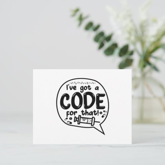 Carte Postale Code Médicale Codage ICD J'ai un code pour ça (Debout devant)