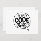 Carte Postale Code Médicale Codage ICD J'ai un code pour ça (Devant / Derrière)