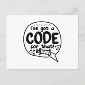 Carte Postale Code Médicale Codage ICD J'ai un code pour ça (Devant)