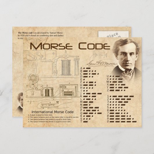 Carte Postale Code Morse (Devant / Derrière)