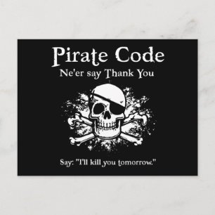 Carte Postale Code pirate : Merci
