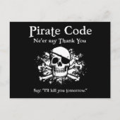 Carte Postale Code pirate : Merci (Devant)