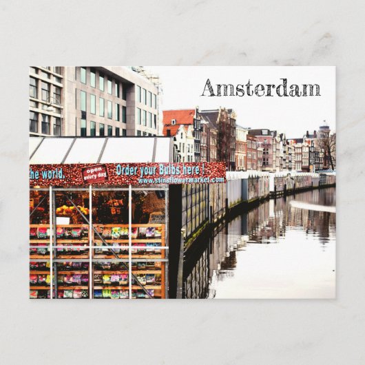Carte Postale Code postal Amsterdam Flower Market (Devant)