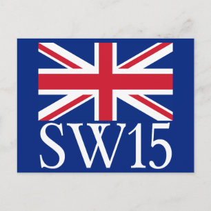 Carte Postale Code postal Londres SW15 avec Union Jack