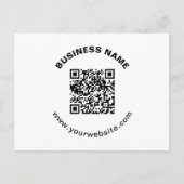 Carte Postale Code QR avec nom d'entreprise Texte circulaire gra (Devant)