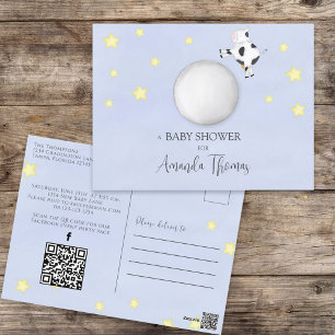 Carte Postale Code QR Baby Shower Réseaux Sociaux Comptine