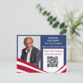 Carte Postale Code QR de collecte de fonds pour une campagne pol (Debout devant)