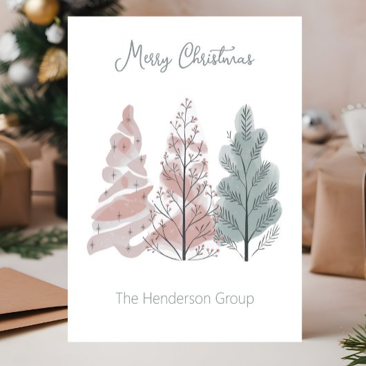 Carte Postale Code QR de la société Merry Christmas Trees Busine