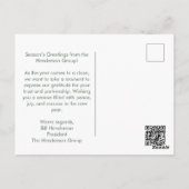 Carte Postale Code QR de l'entreprise d'arbres de fêtes joyeuses (Dos)