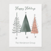 Carte Postale Code QR de l'entreprise d'arbres de fêtes joyeuses (Devant)