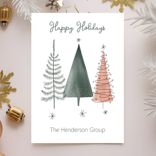 Carte Postale Code QR de l'entreprise d'arbres de fêtes joyeuses