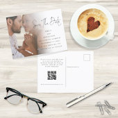 Carte Postale Code QR de mariage moderne à l'encre Save The Date