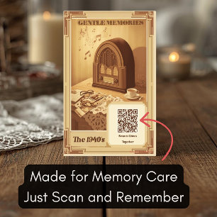 Carte Postale Code QR de musique des années 1940 pour les visite