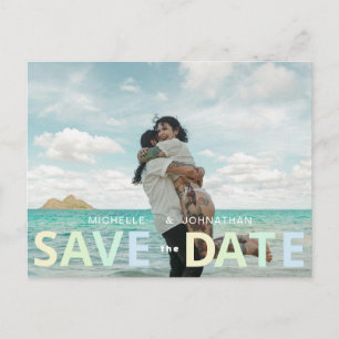 Carte Postale Code QR de Photo de Mariage sur la Plage pour Sauv