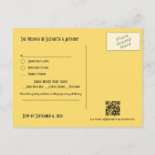 Carte Postale Code QR de réponse au mariage Art Déco noir et or (Dos)