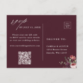 Carte Postale Code QR de réponse pour un mariage romantique d'au (Dos)