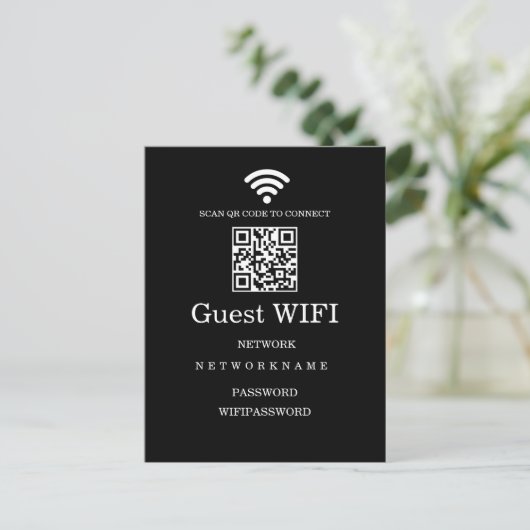Carte Postale Code QR de réseau Wifi professionnel moderne (Debout devant)