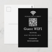 Carte Postale Code QR de réseau Wifi professionnel moderne (Devant / Derrière)