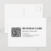 Carte Postale Code QR d'entreprise & Texte rétro-moderne modifia (Devant / Derrière)