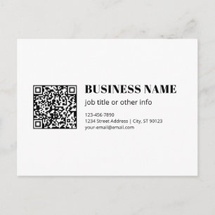 Carte Postale Code QR d'entreprise & Texte rétro-moderne modifia