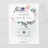 Carte Postale Code QR du Faire-part de mariage budgétaire Floral (Devant)