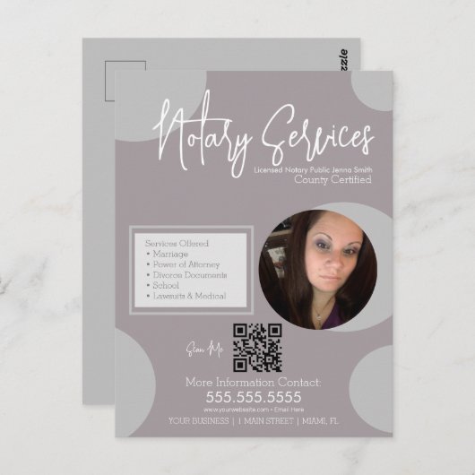 Carte Postale Code QR du script de service public géométrique (Devant / Derrière)