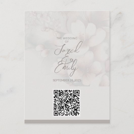 Carte postale Code QR faire-part de mariage (Devant)