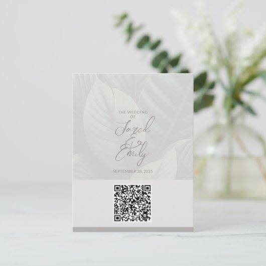 Carte postale Code QR faire-part de mariage (Debout devant)