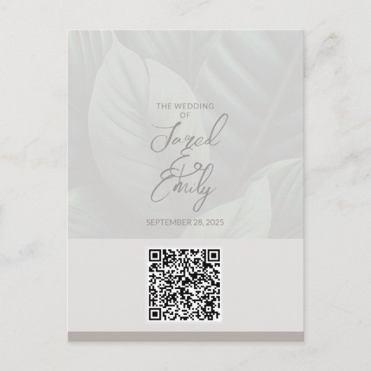 Carte postale Code QR faire-part de mariage (Devant)