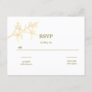 Carte Postale Code QR Fleur intemporel Mariage RSVP