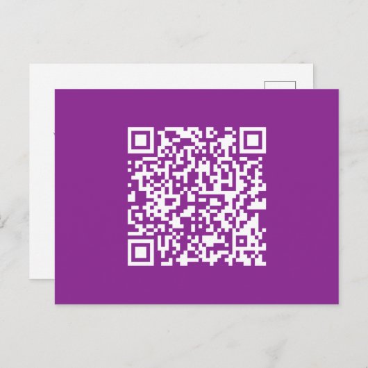 Carte Postale Code QR instantané avec votre URL de site Web | Po (Devant / Derrière)
