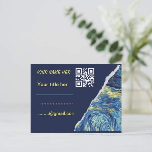 Carte Postale Code QR Logo d'entreprise Moderne Professionnel (Debout devant)