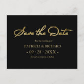 Carte Postale Code QR Mariage "Or Noir" Date à Sauvegarder (Devant)