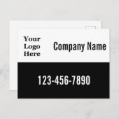 Carte Postale Code QR Modèle et votre logo ici (Devant / Derrière)