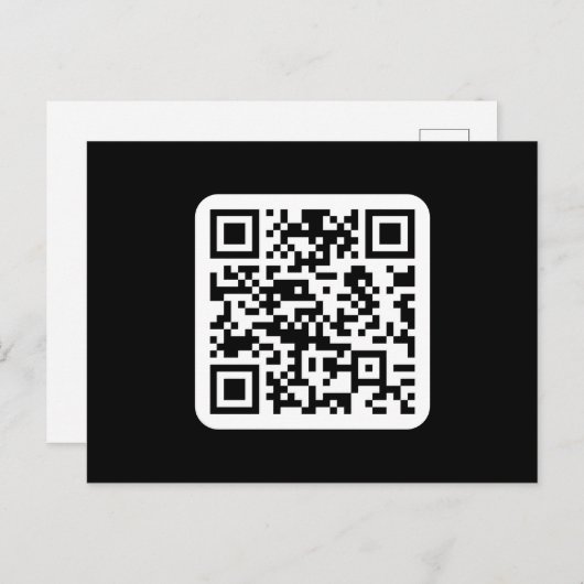 Carte Postale Code QR moderne modifiable | Blanc noir ou toute c (Devant / Derrière)