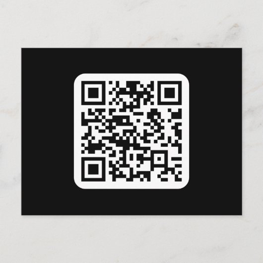Carte Postale Code QR moderne modifiable | Blanc noir ou toute c (Devant)