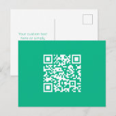 Carte Postale Code QR modifiable Générez le vôtre | Vert sarcel (Devant / Derrière)