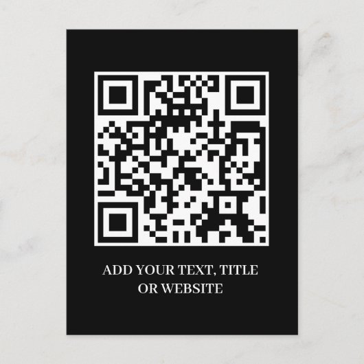 Carte Postale Code QR noir | Lien vers le site Web de l'entrepri (Devant)