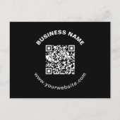 Carte Postale Code QR & Nom de l'entreprise avec texte circulair (Devant)