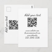 Carte Postale code QR personnalisé simple ajouter votre nom text (Devant / Derrière)