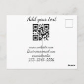 Carte Postale code QR personnalisé simple ajouter votre nom text (Dos)