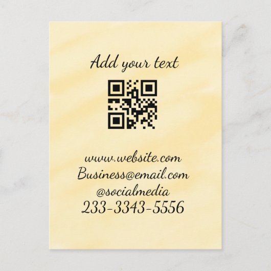 Carte Postale code QR personnalisé simple ajouter votre nom text (Devant)