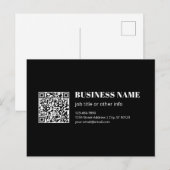 Carte Postale Code QR personnalisé & Texte rétro-moderne modifia (Devant / Derrière)