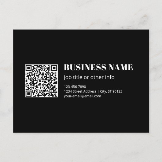 Carte Postale Code QR personnalisé & Texte rétro-moderne modifia (Devant)