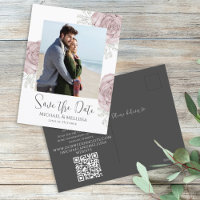 Code QR photo floral rose poussiéreuse simple mode