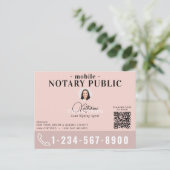 Carte Postale Code QR photo rose moderne de l'agent de signature (Debout devant)