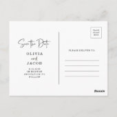 Carte Postale Code QR | Photo simple et moderne Enregistrer la d (Dos)