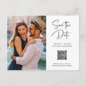 Carte Postale Code QR | Photo simple et moderne Enregistrer la d (Devant)