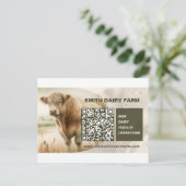 Carte postale Code QR pour vache Business (Debout devant)